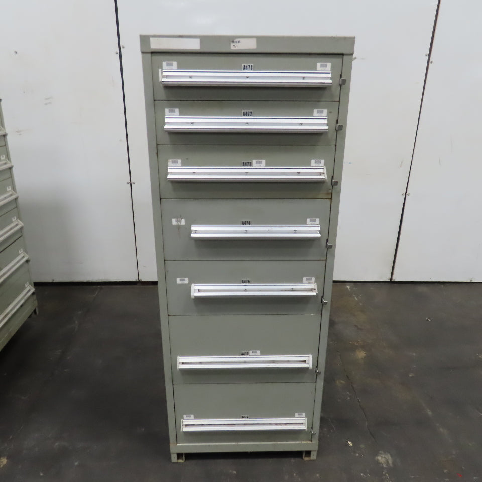 Stanley Vidmar 7 Drawer Small Parts Tools Storage Shop Cabinet 22.5" x 28" x 59"