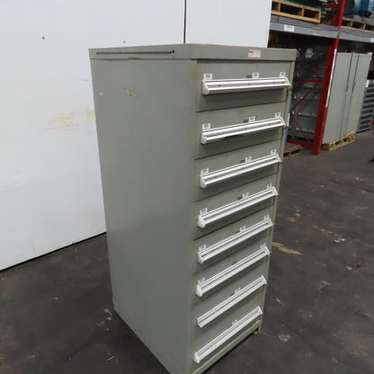 Stanley Vidmar 8 Drawer Small Parts Tools Storage Shop Cabinet 22.5" x 28" x 59"