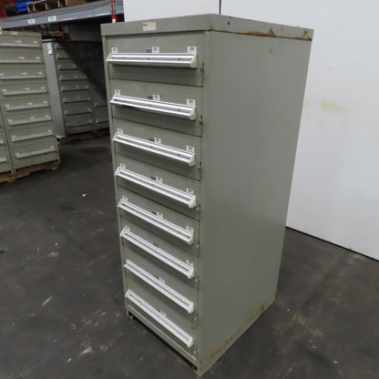 Stanley Vidmar 8 Drawer Small Parts Tools Storage Shop Cabinet 22.5" x 28" x 59"