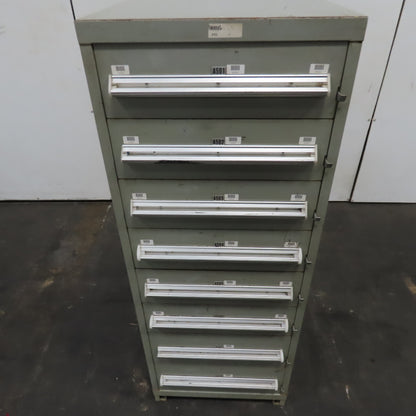 Stanley Vidmar 8 Drawer Small Parts Tools Storage Shop Cabinet 22.5" x 28" x 59"