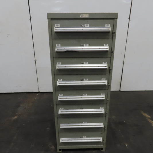Stanley Vidmar 8 Drawer Small Parts Tools Storage Shop Cabinet 22.5" x 28" x 59"