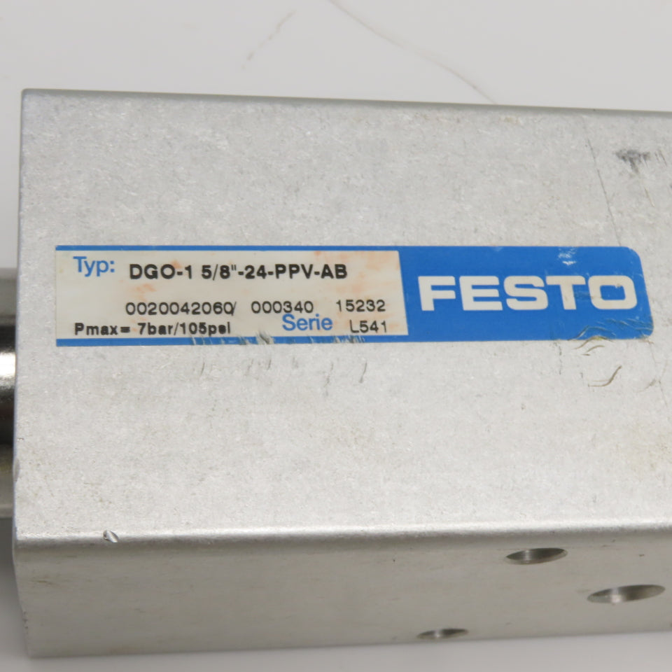 Festo DGO-1 5/8"-24-PPV-AB 5/8" Bore 24 inch Stroke Rodless Pneumatic Cylinder