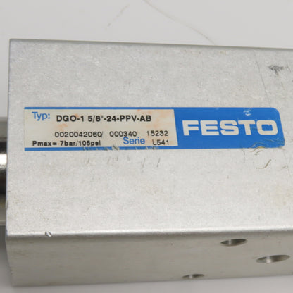 Festo DGO-1 5/8"-24-PPV-AB 5/8" Bore 24 inch Stroke Rodless Pneumatic Cylinder