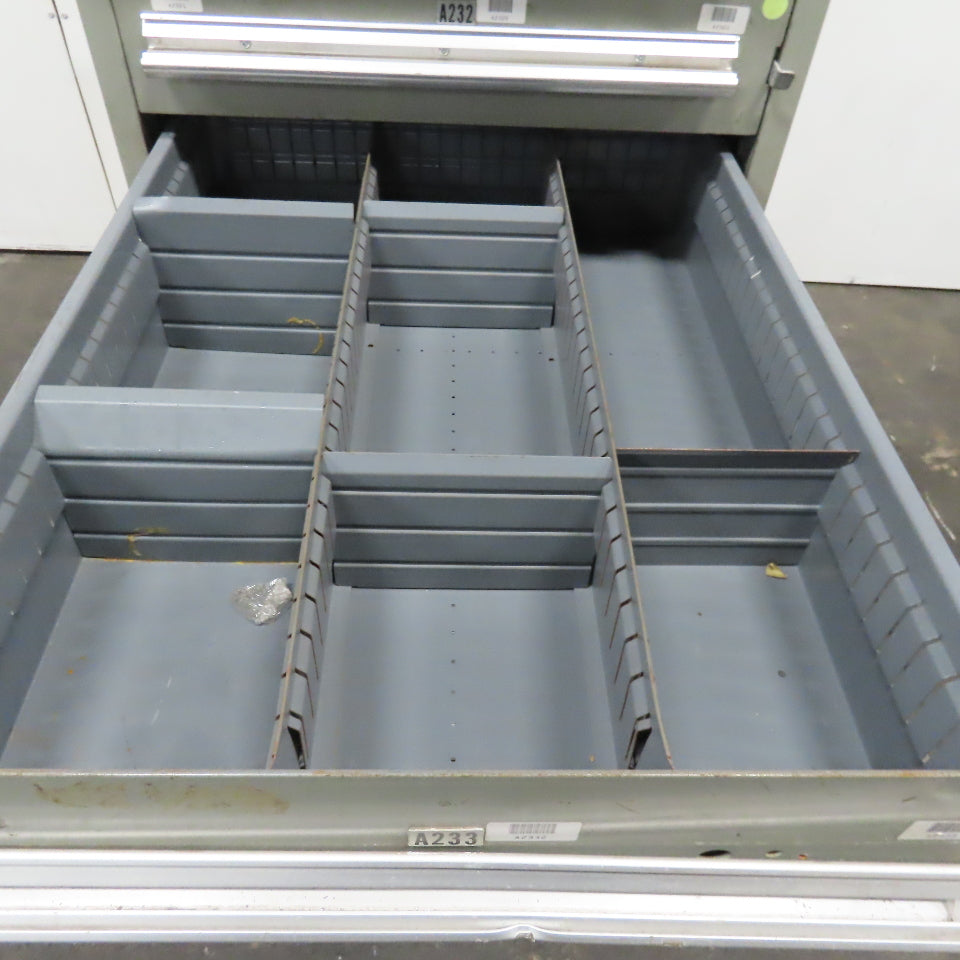 Stanley Vidmar 7 Drawer Small Parts Tools Storage Shop Cabinet 22.5" x 28" x 59"