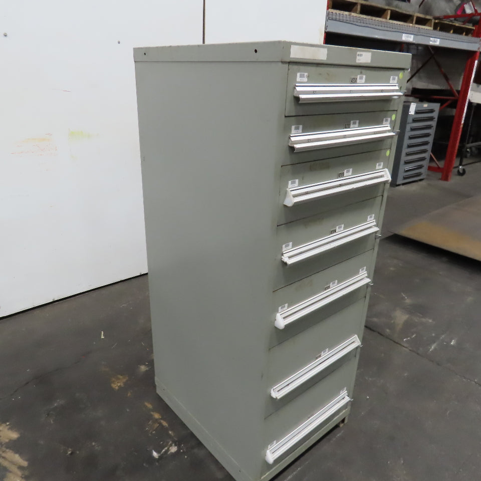 Stanley Vidmar 7 Drawer Small Parts Tools Storage Shop Cabinet 22.5" x 28" x 59"
