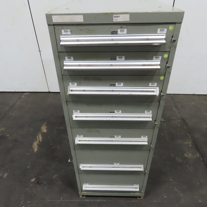 Stanley Vidmar 7 Drawer Small Parts Tools Storage Shop Cabinet 22.5" x 28" x 59"