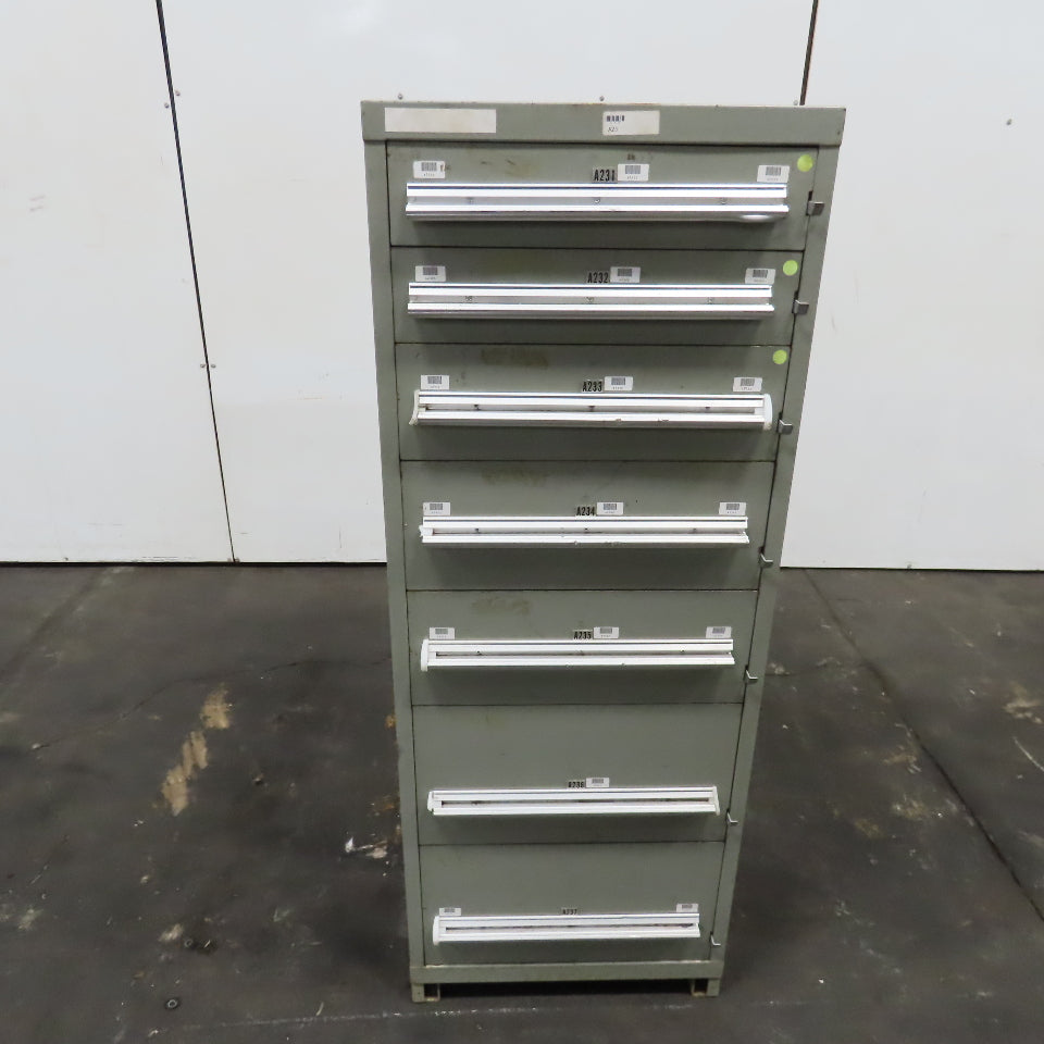 Stanley Vidmar 7 Drawer Small Parts Tools Storage Shop Cabinet 22.5" x 28" x 59"