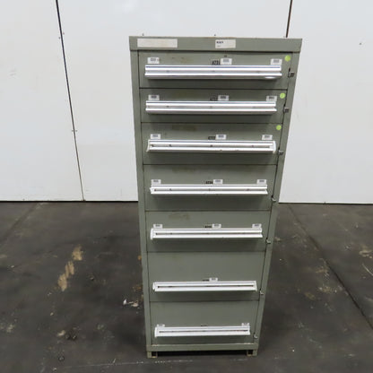 Stanley Vidmar 7 Drawer Small Parts Tools Storage Shop Cabinet 22.5" x 28" x 59"