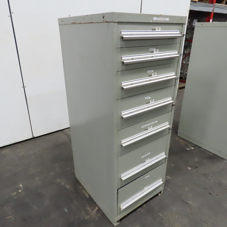 Stanley Vidmar 7 Drawer Small Parts Tools Storage Shop Cabinet 22.5" x 28" x 59"