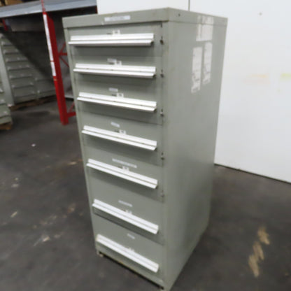 Stanley Vidmar 7 Drawer Small Parts Tools Storage Shop Cabinet 22.5" x 28" x 59"