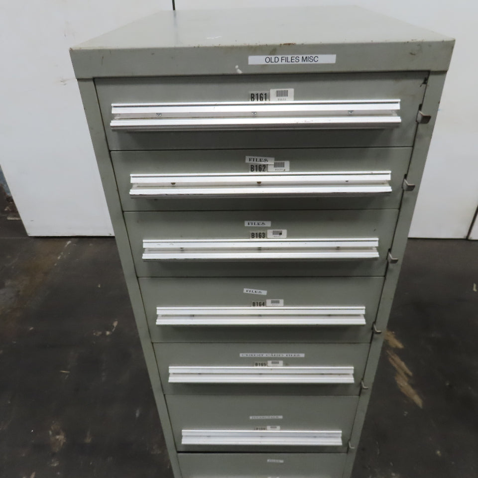 Stanley Vidmar 7 Drawer Small Parts Tools Storage Shop Cabinet 22.5" x 28" x 59"