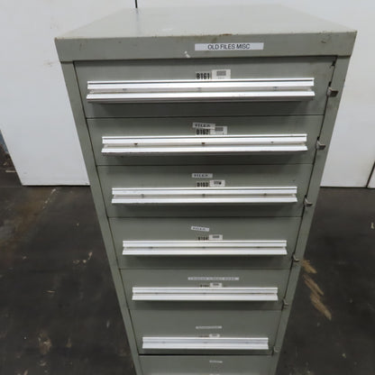 Stanley Vidmar 7 Drawer Small Parts Tools Storage Shop Cabinet 22.5" x 28" x 59"