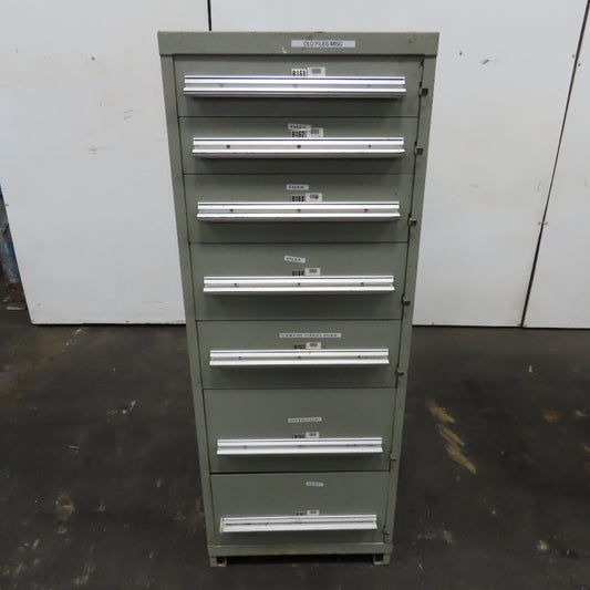 Stanley Vidmar 7 Drawer Small Parts Tools Storage Shop Cabinet 22.5" x 28" x 59"