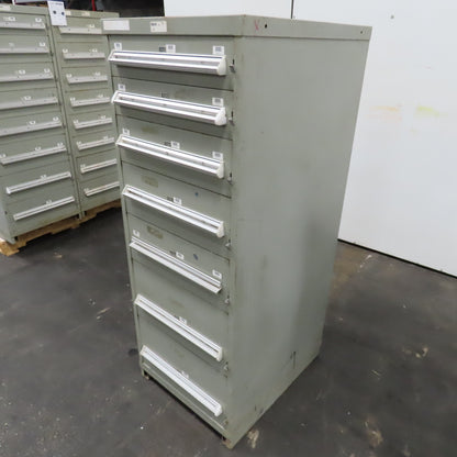 Stanley Vidmar 7 Drawer Small Parts Tools Storage Shop Cabinet 22.5" x 28" x 59"