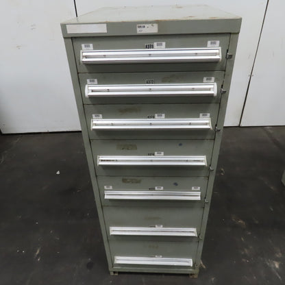 Stanley Vidmar 7 Drawer Small Parts Tools Storage Shop Cabinet 22.5" x 28" x 59"