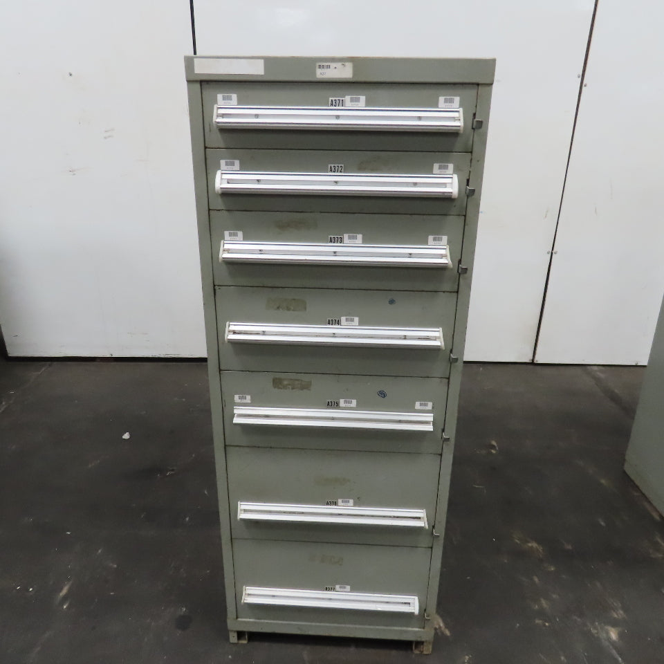 Stanley Vidmar 7 Drawer Small Parts Tools Storage Shop Cabinet 22.5" x 28" x 59"
