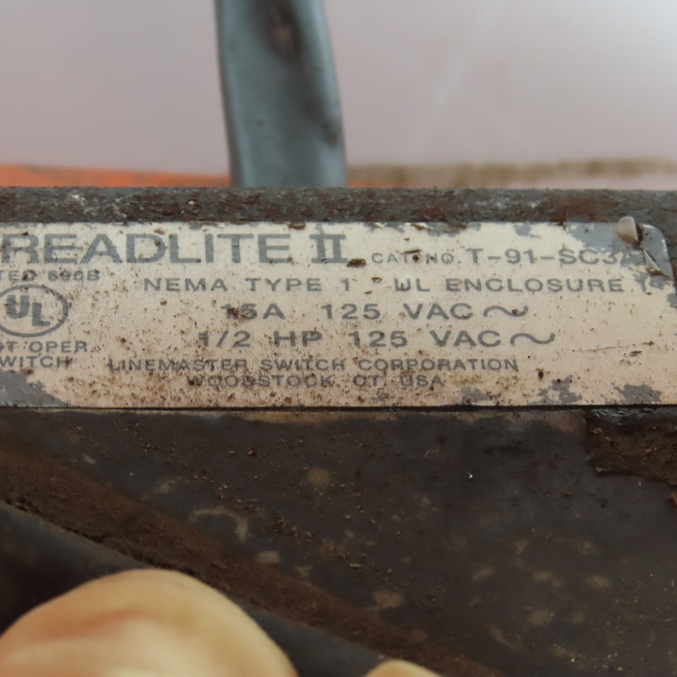 Linemaster T-91-SC3A Treadlite II Guarded Foot Switch 15A 125VAC 1/2HP