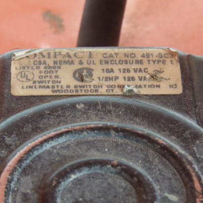 Linemaster 522-B14 491-SC3 10A 125VAC 1/2HP Foot Pedal Switch W/ Guard NEMA 1