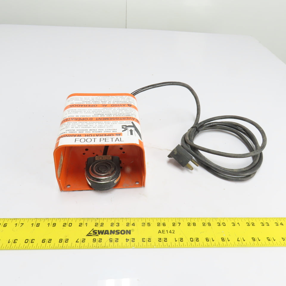 Linemaster 522-B14 491-SC3 10A 125VAC 1/2HP Foot Pedal Switch W/ Guard NEMA 1
