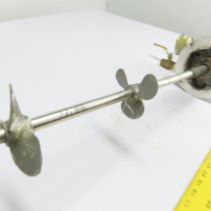 Gast 6AM-NRV-11A Air Motor 4HP W/ Propeller Mixing Shaft Tested