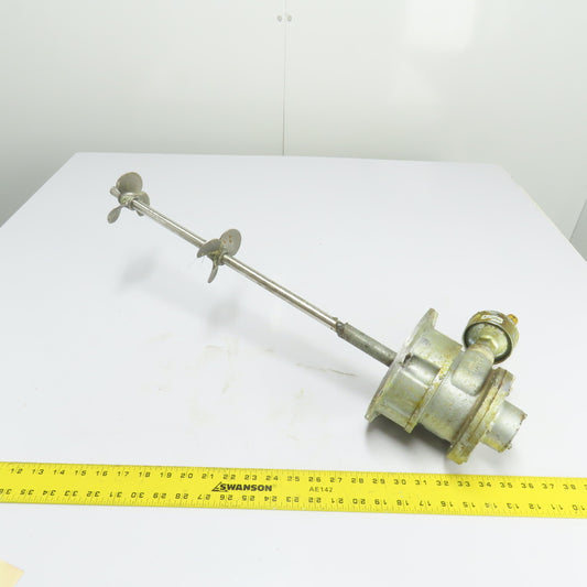 Gast 6AM-NRV-11A Air Motor 4HP W/ Propeller Mixing Shaft Tested