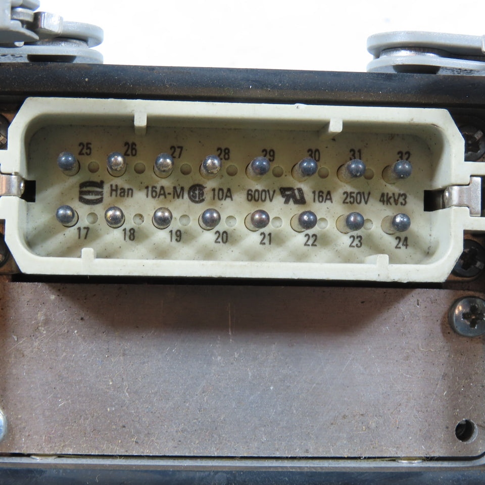 Harting Han 16A-M Industrial Heavy Duty Connector Base with 16-Pin Male Insert