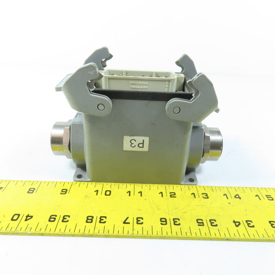 Harting Han 16A-M Industrial Heavy Duty Connector Base with 16-Pin Male Insert