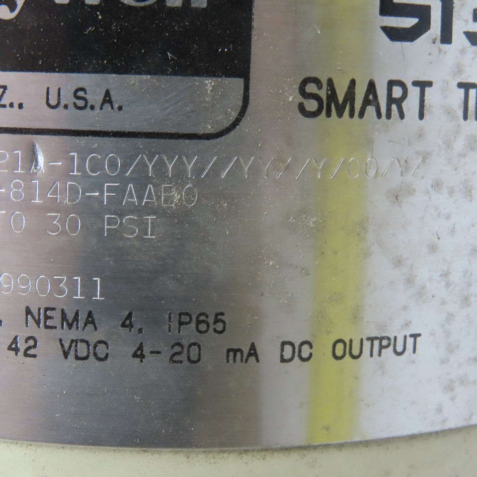 Honeywell YSTR13D-21A-1C0 ST3000 Transmitter 0-30 PSI 11-42VDC W/Diaphragm Seals