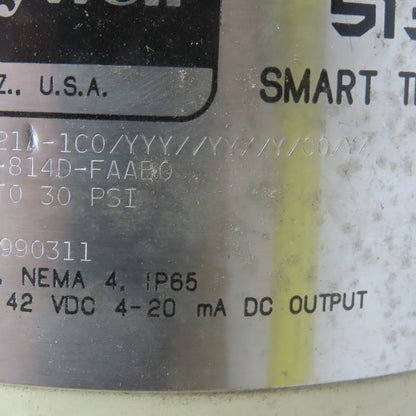 Honeywell YSTR13D-21A-1C0 ST3000 Transmitter 0-30 PSI 11-42VDC W/Diaphragm Seals