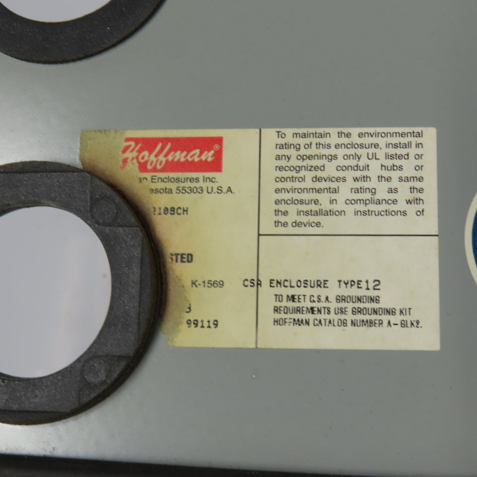 Hoffman 12" x 10" x 8" Powr-Shield Electrical Enclosure W/ Backplate