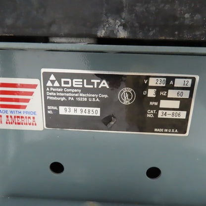 Delta 34-806 10" Unisaw 5HP 230/460V 3Ph 3450RPM Tilting Arbor Table Saw