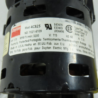 Dayton 7021-6109 4C825 1/70HP Dual Centrifugal Blower 115V 3200RPM