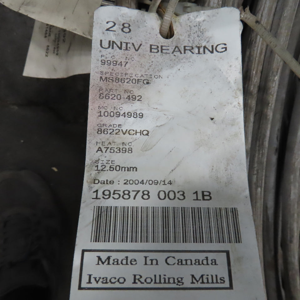 12.50mm .492" Cold Heading Quality (CHQ) Steel Wire Coil 8622 Grade 1350+LBS