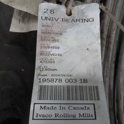 12.50mm .492" Cold Heading Quality (CHQ) Steel Wire Coil 8622 Grade 1350+LBS