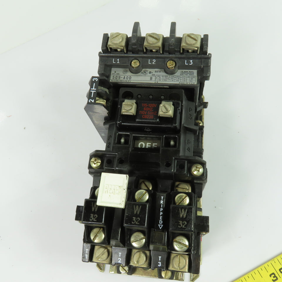 Allen-Bradley 509-AOD Size 0 Magnetic Magnetic Motor Starter 120V Coil 600VAC