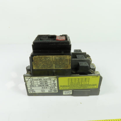 Allen-Bradley 609-AOW Size 0 3-Pole 3Ph Manual Motor Starter 600V Ser G