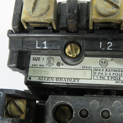 Allen-Bradley 509-BOD Size 1 Magnetic Motor Starter 460/480V Coil Ser A