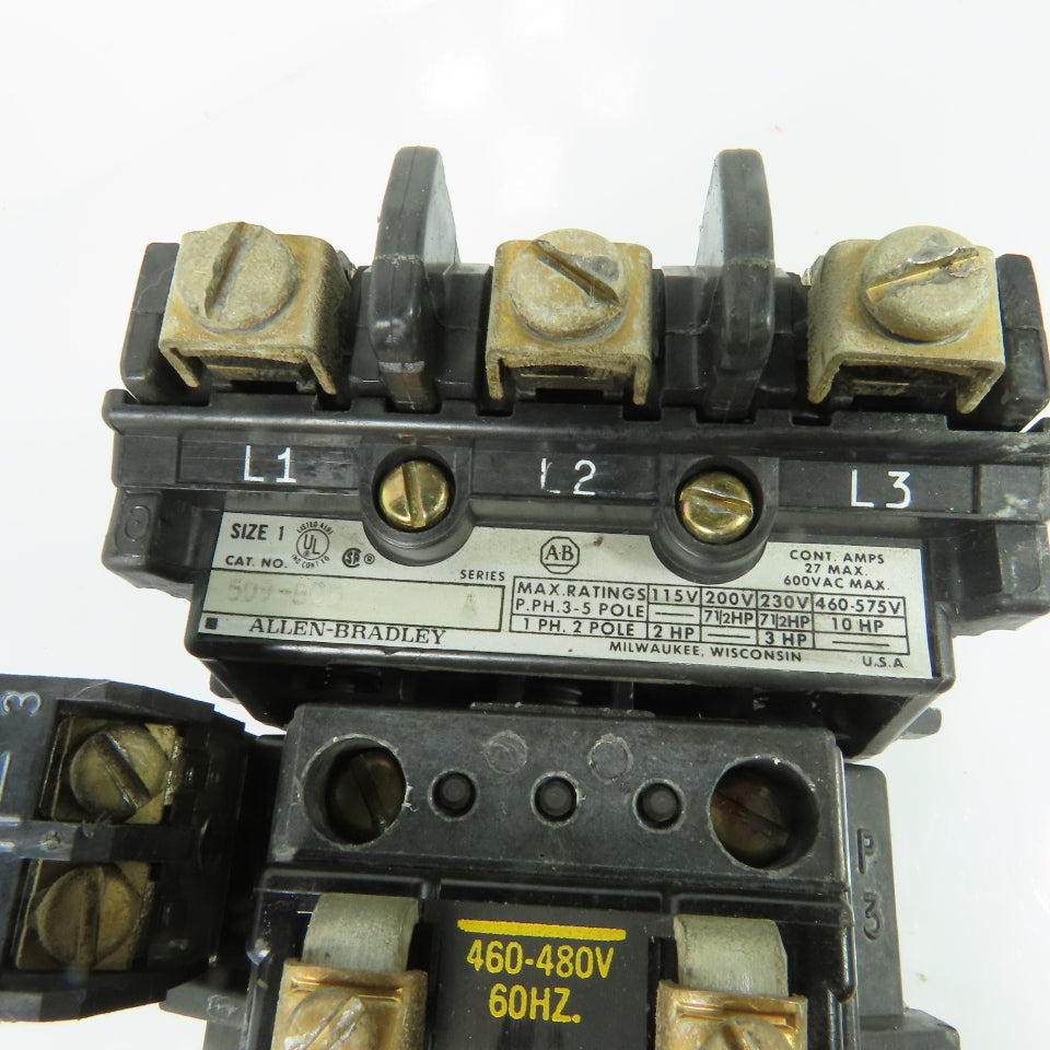 Allen-Bradley 509-BOD Size 1 Magnetic Motor Starter 460/480V Coil Ser A