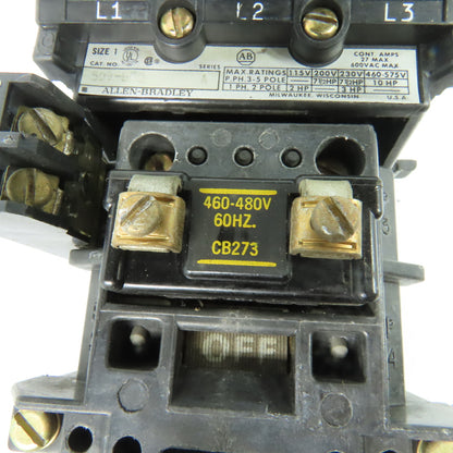 Allen-Bradley 509-BOD Size 1 Magnetic Motor Starter 460/480V Coil Ser A