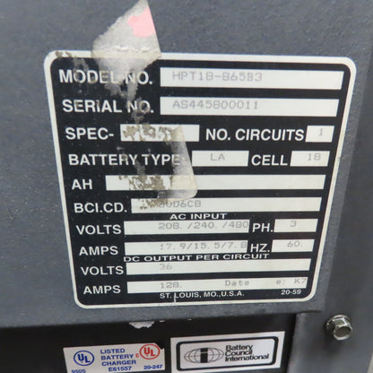 eXtreme Power HPT18-865B3 36V Forklift Battery Charger 3Ph 128A 18-Cell 865AH