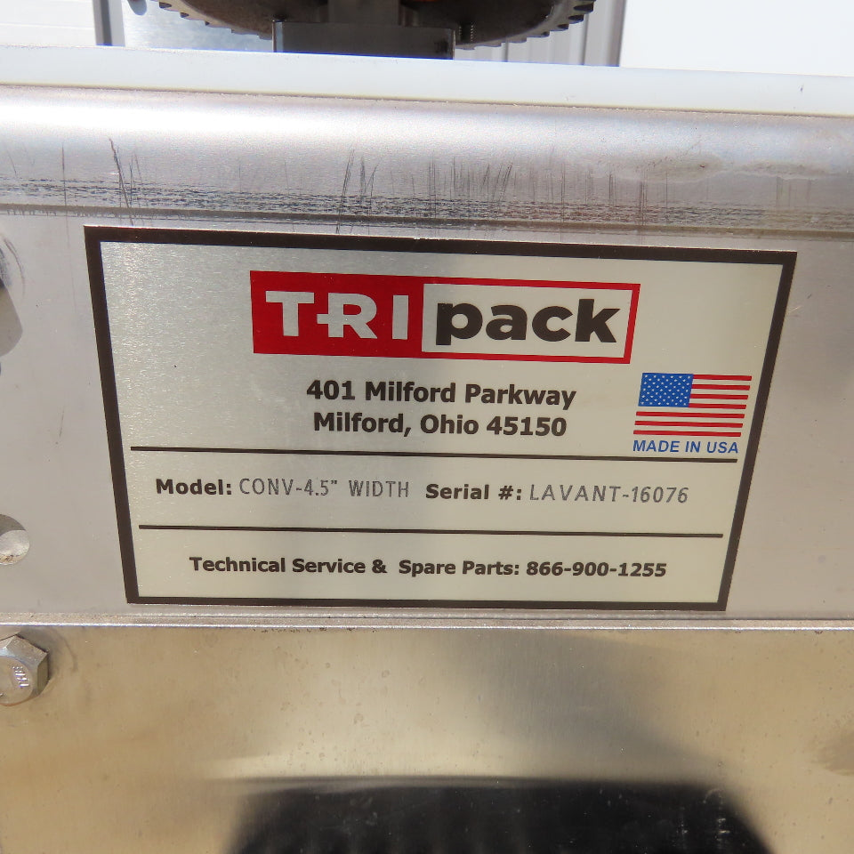 Tri-Pack CONV-4.5" WIDTH 15'x4.5"W Stainless Steel Puck Conveyor 230/460V 24FPM