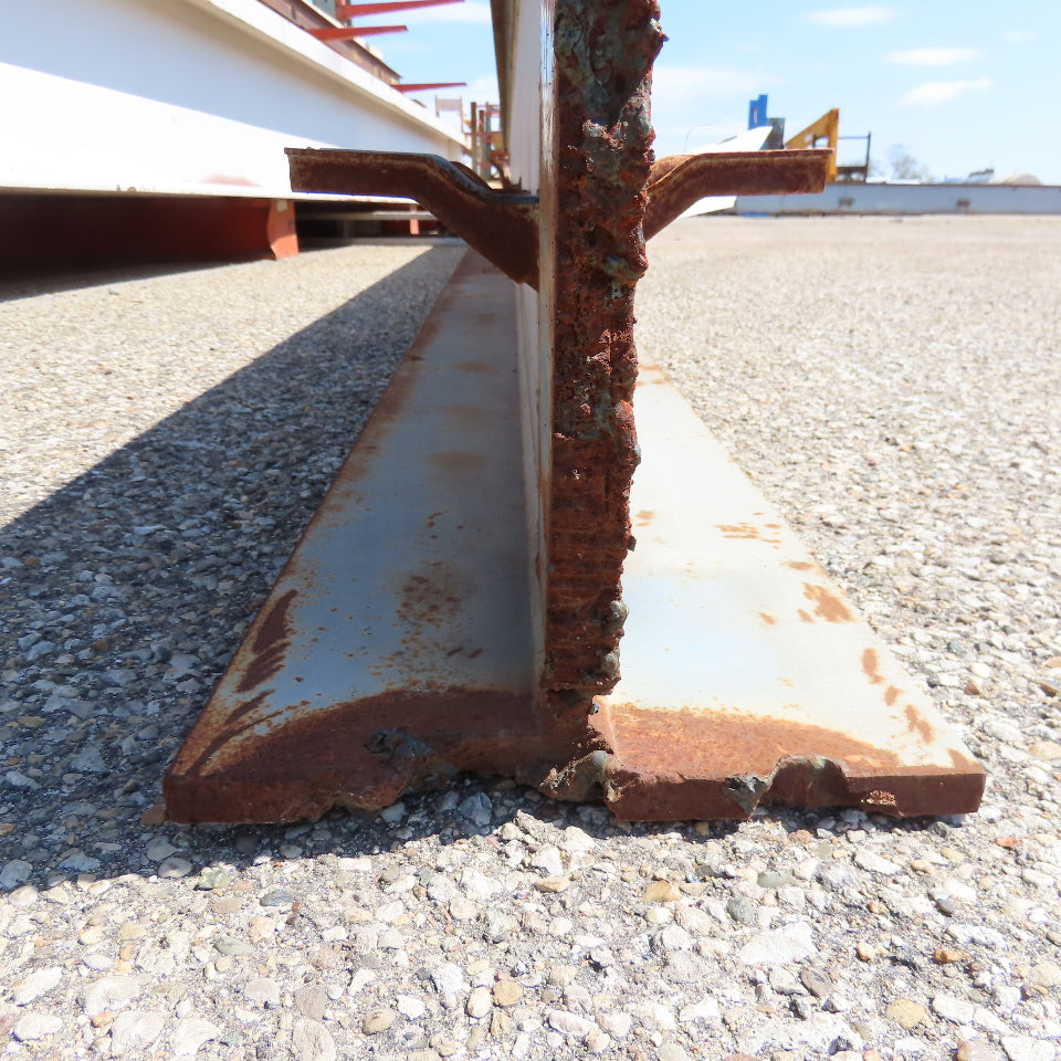 3-1/4" x 16" Tall I-Beam Monorail Overhead Hoist Rail Underhung 24' Long Section