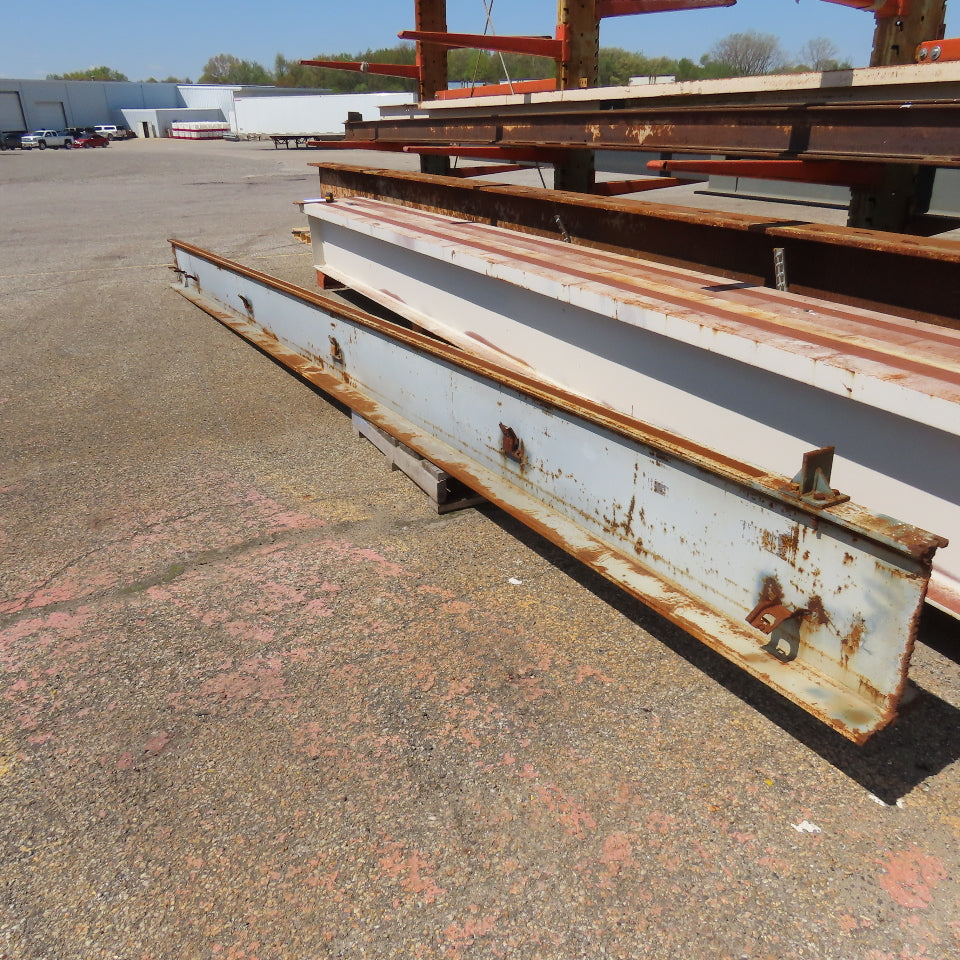 3-1/4" x 16" Tall I-Beam Monorail Overhead Hoist Rail Underhung 24' Long Section