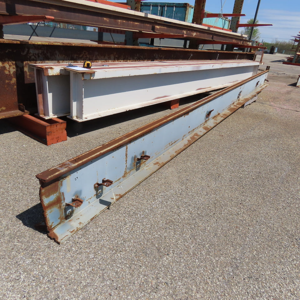3-1/4" x 16" Tall I-Beam Monorail Overhead Hoist Rail Underhung 24' Long Section
