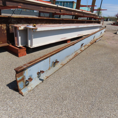 3-1/4" x 16" Tall I-Beam Monorail Overhead Hoist Rail Underhung 24' Long Section