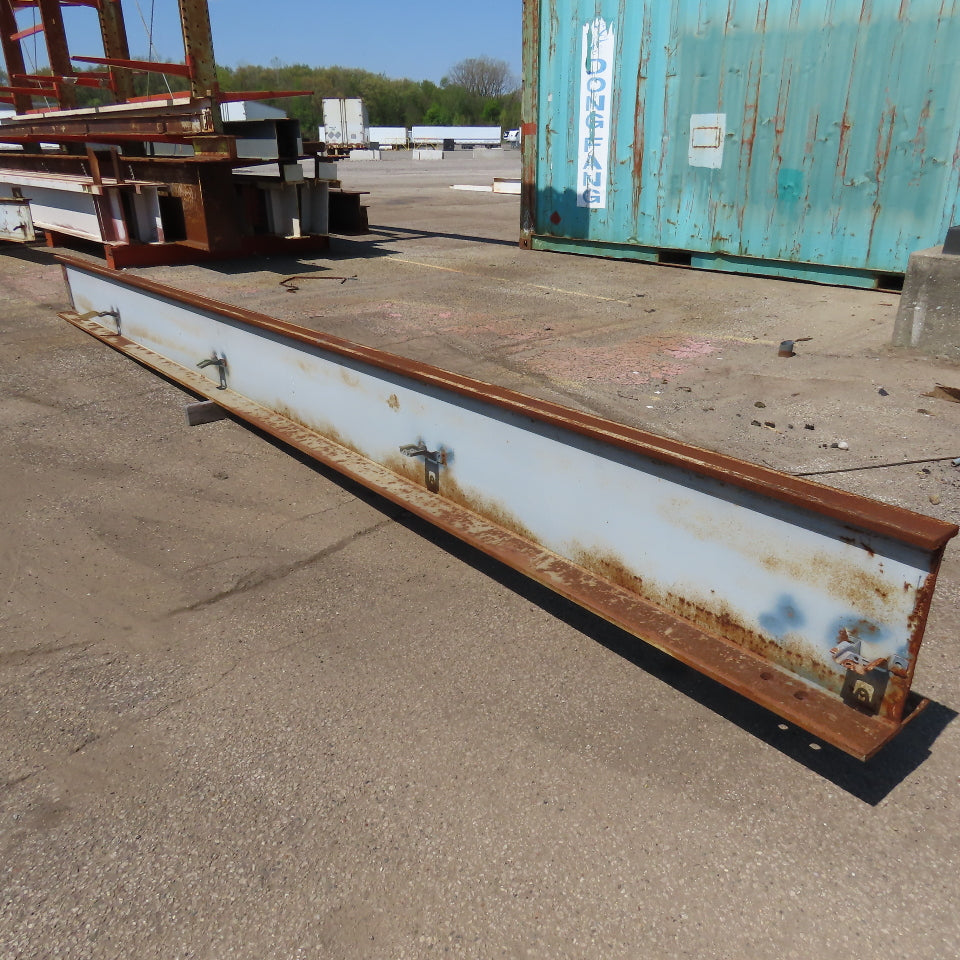 3-1/4" x 16" Tall I-Beam Monorail Overhead Hoist Rail Underhung 19' Long Section