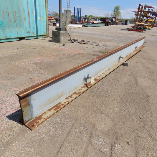 3-1/4" x 16" Tall I-Beam Monorail Overhead Hoist Rail Underhung 19' Long Section