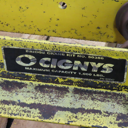 Cignys 1000 lbs Cap. Manual Push/Pull Under Hung Bridge Crane Runner 64" Travel