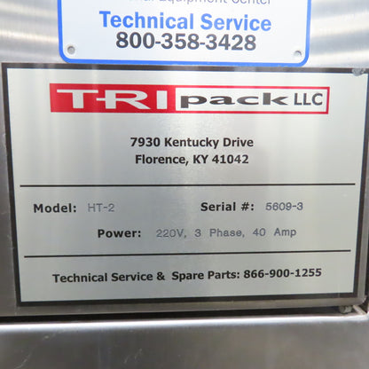 Tripack HT-2 Heat Shrink Tunnel 220V 3Ph 10"W x 13.75"H x 5' Long
