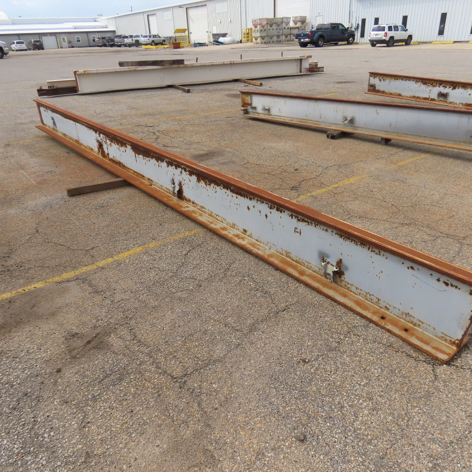3-1/4" x 15" Tall I-Beam Monorail Overhead Hoist Rail Underhung 21' Long Section